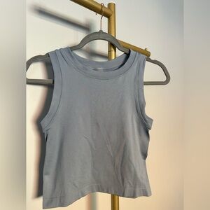 Women's Sleeveless Light Blue Cropped Tank Top